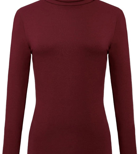 Women'S Solid Turtleneck Long Sleeve Sweatshirt