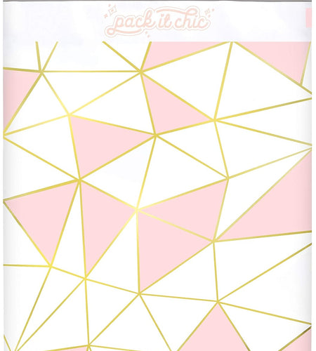 - 10X13 (100 Pack) Mosaic Triangle Poly Mailer Envelope Plastic Custom Mailing & Shipping Bags - Self Seal