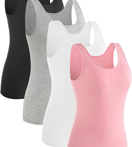 Womens Sleeveless Tank Tops Layering Tanks Undershirt Tank Top 3-4 Pack