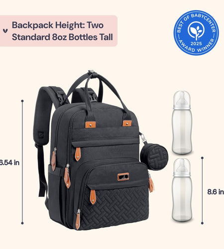 Diaper Bag Backpack - Tote - Multi Function Waterproof Diaper Bag, Travel Essentials Baby Bag with Changing Pad, Stroller Straps & Pacifier Case - Unisex, Black