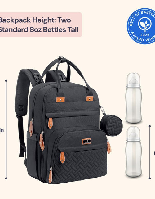 Load image into Gallery viewer, Diaper Bag Backpack - Tote - Multi Function Waterproof Diaper Bag, Travel Essentials Baby Bag with Changing Pad, Stroller Straps &amp; Pacifier Case - Unisex, Black
