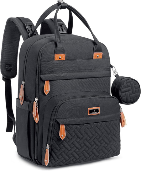 Diaper Bag Backpack - Tote - Multi Function Waterproof Diaper Bag, Travel Essentials Baby Bag with Changing Pad, Stroller Straps & Pacifier Case - Unisex, Black