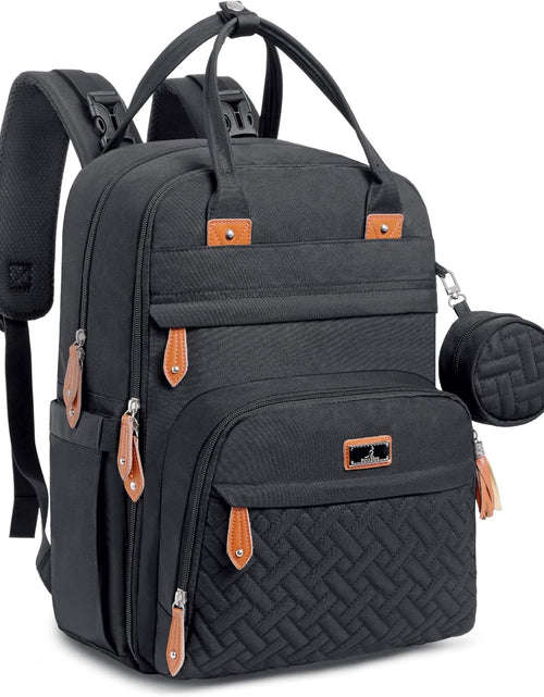 Load image into Gallery viewer, Diaper Bag Backpack - Tote - Multi Function Waterproof Diaper Bag, Travel Essentials Baby Bag with Changing Pad, Stroller Straps &amp; Pacifier Case - Unisex, Black
