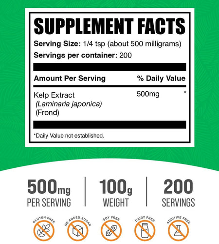 .Com Kelp Extract (Seaweed) Powder - Sea Kelp Supplements - Sea Moss Powder - Seaweed Extract - Algae for Skin - Seaweed Powder - Kelp for Dogs (100 Grams - 3.5 Oz)