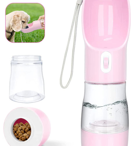 Dog Water Bottle Portable Pet Water Bottle Leak Proof Dog Water Dispenser and Food, Lightweight Dog Travel Water Bottle Bowl for Walking and Trave
