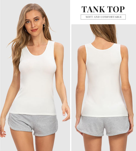 Womens Sleeveless Tank Tops Layering Tanks Undershirt Tank Top 3-4 Pack