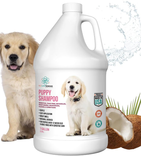 1 Gallon Tearless Puppy Shampoo and Conditioner - anti Itch Dog Shampoo Sensitive Skin - Coconut Oil Oatmeal Pet Shampoo for Puppies